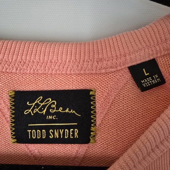 L.L. Bean X Todd Snyder Collab Men's Pink Crewneck Sweatshirt L - Picture 3 of 10